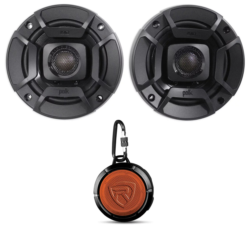 (2) Polk Audio DB402 4" 270w Car/Marine/ATV/Motorcycle Speakers+Speaker