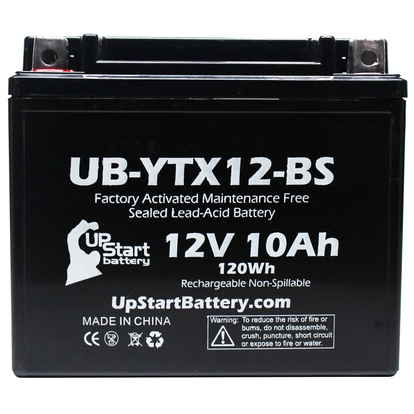 2-Pack UpStart Battery Replacement 2003 Suzuki GSX-R1000 1000 CC Factory Activated, Maintenance Free, Motorcycle Battery - 12V, 10Ah, UB-YTX12-BS