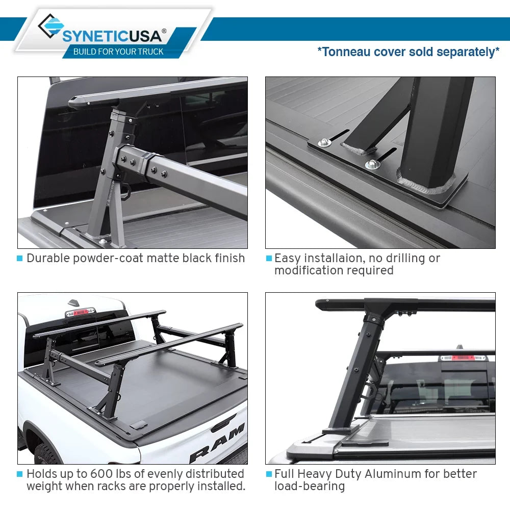 Syneticusa Overhaul HD Adjustable Height Heavy Duty Truck Bed Ladder Rack