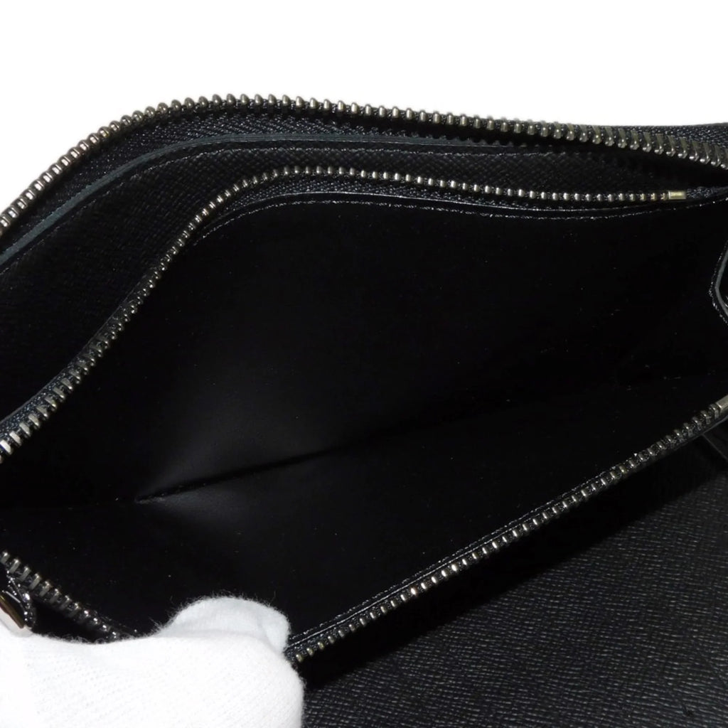 Pre-Owned LOUIS VUITTON Long Wallet Zippy Vertical LV Logo Round Zipper Monogram Eclipse Noir M62295 Men's Billfold (Good)
