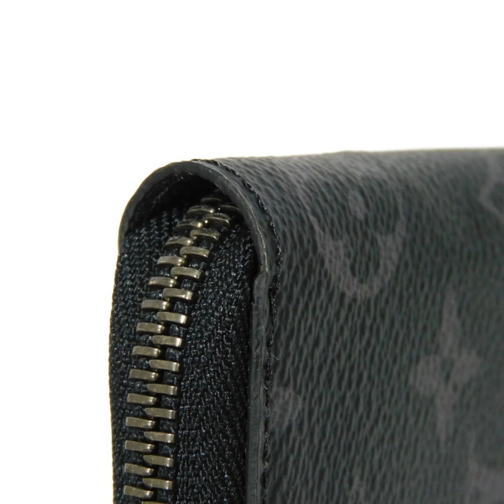 Pre-Owned LOUIS VUITTON Long Wallet Zippy Vertical LV Logo Round Zipper Monogram Eclipse Noir M62295 Men's Billfold (Good)
