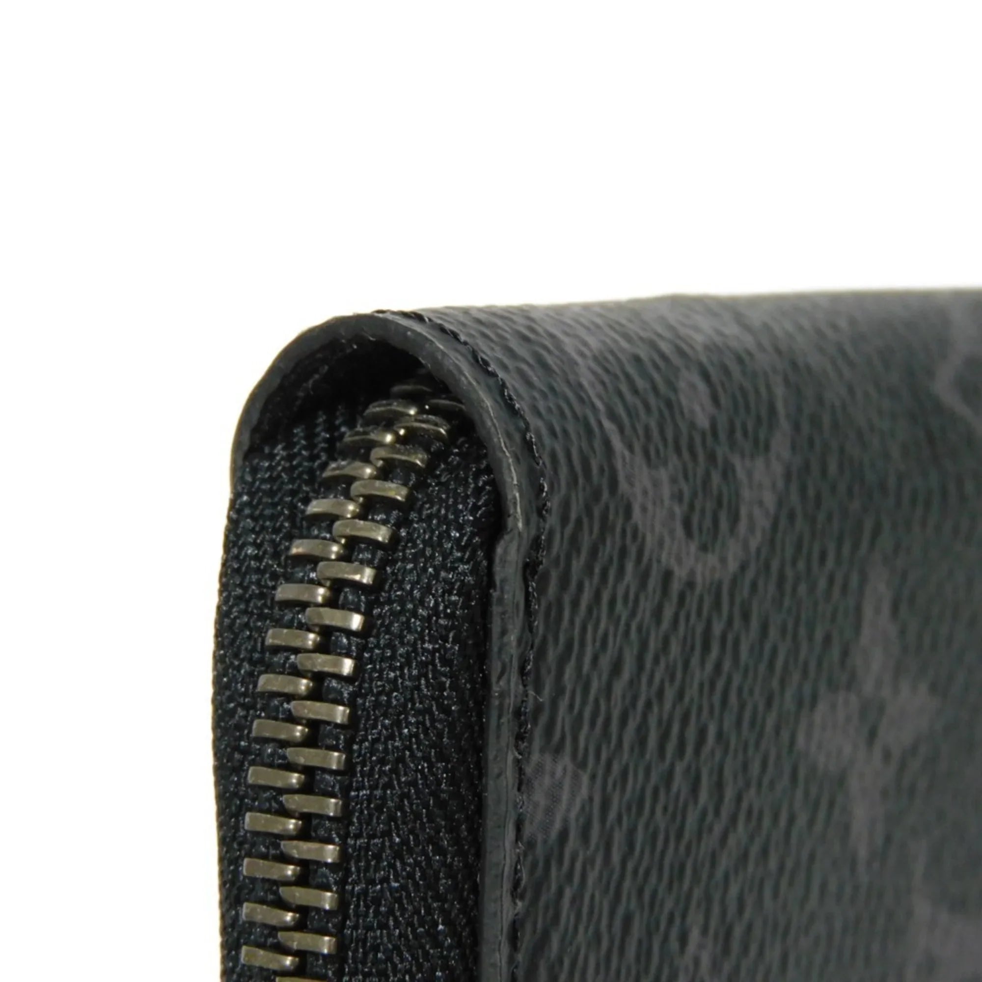 Pre-Owned LOUIS VUITTON Long Wallet Zippy Vertical LV Logo Round Zipper Monogram Eclipse Noir M62295 Men's Billfold (Good)
