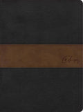 RVR 1960 Biblia de estudio Spurgeon, negro/marrón símil piel Wrap