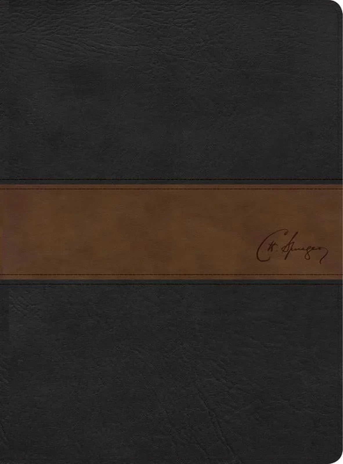 RVR 1960 Biblia de estudio Spurgeon, negro/marrón símil piel Wrap
