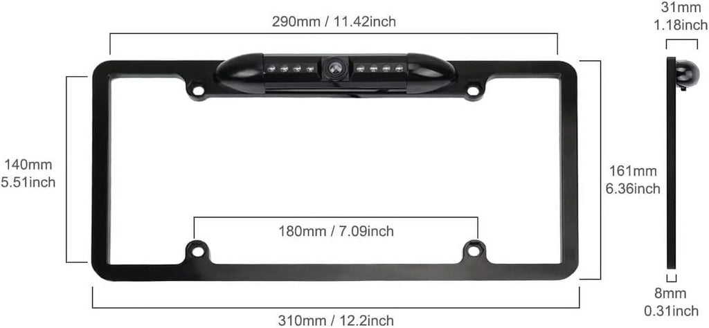 CAM108 Backup Camera License Plate HD Night Vision Rear View 170° Angle Waterproof Suitable with Pioneer Car Radio DMH-100BT DMH-WT8600NEX DMH-160BT DMH1770NEX AVH-120BT AVH-210EX AVH-2550NEX