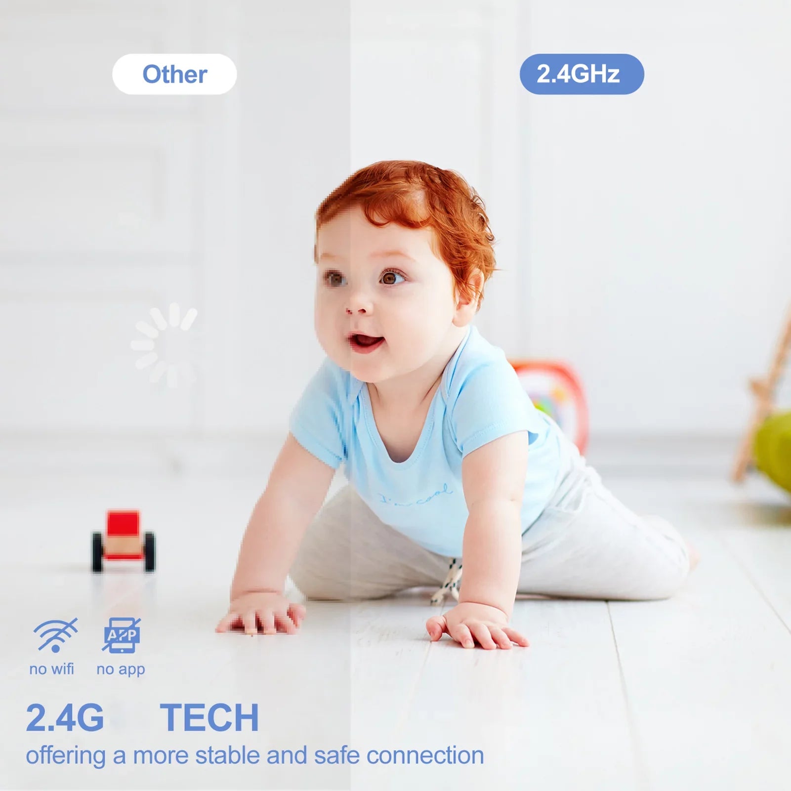 Arealer Wireless Monitor Video Monitor for Monitor with 4.3 Inch TFT LCD Screen Room Detection Motion Detection IR Functions Built-in Lullabies