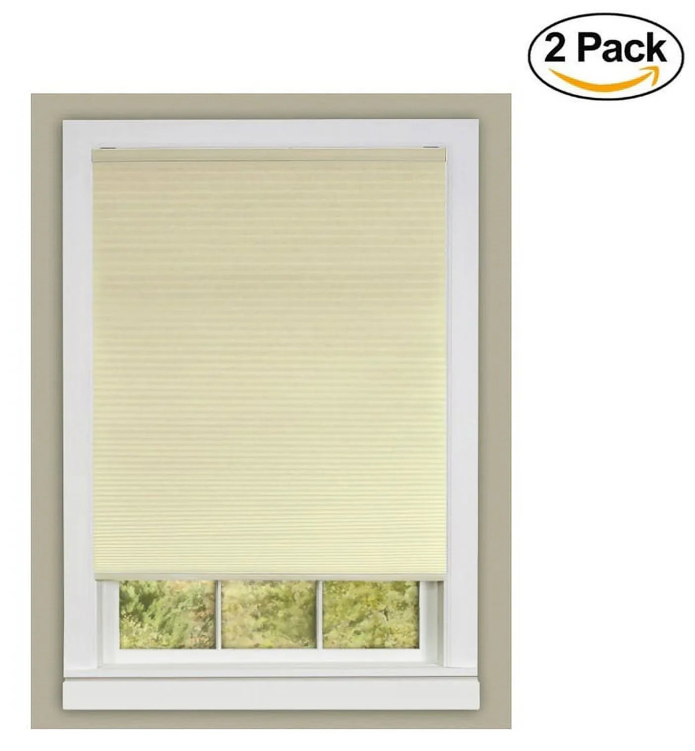 Achim Home Furnishings Honeycomb Pleated Cordless Window Shade, 36 by 64-Inch, Alabaster (Set of 2)