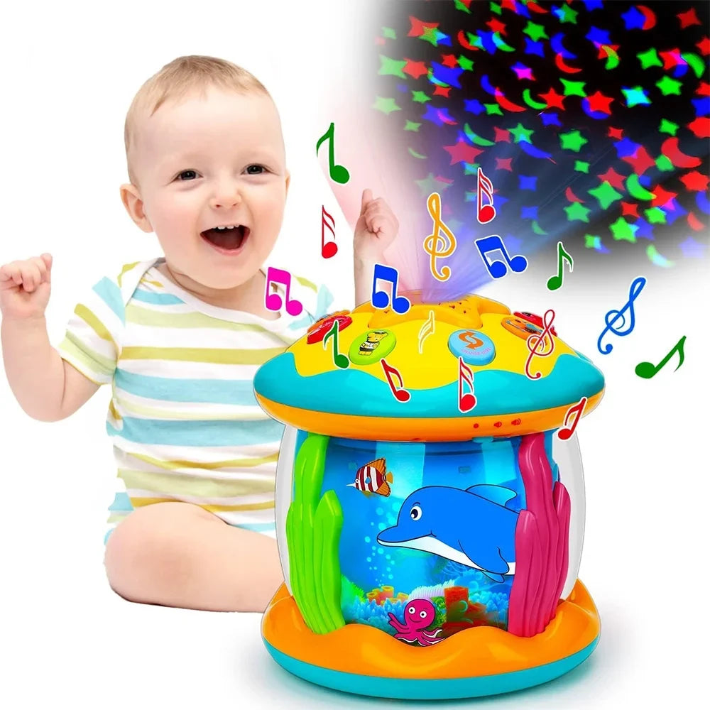 Baby Toys 6 to 12 Months - Musical Learning Infant Toys Ocean Rotating Star Light Projector - Crawling Toys for Baby 6+ Month Years Old Gift