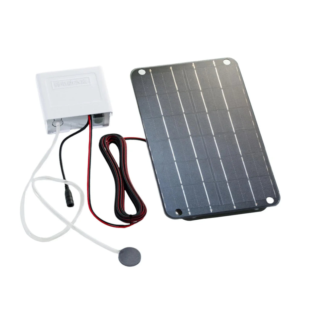 Gazechimp Solar Air Pump,Aquarium Air Pump Oxygenator Silent Eco Friendly,6V Solar Pond Aerator Solar Powered Pond Pump for Hydroponics