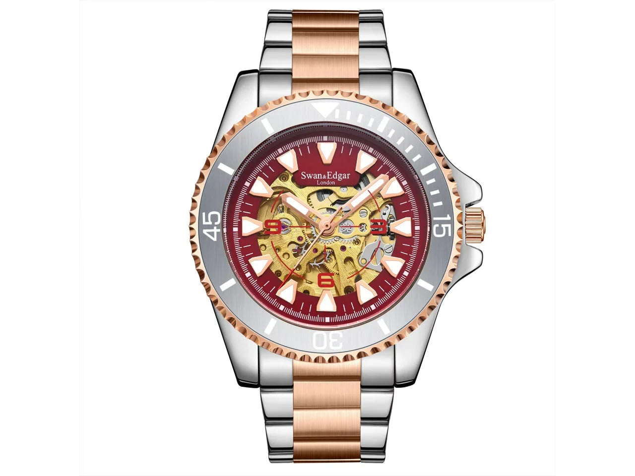 Limited Edition Swan & Edgar Hand Assembled Contemporary Skeleton Automatic - Two Tone