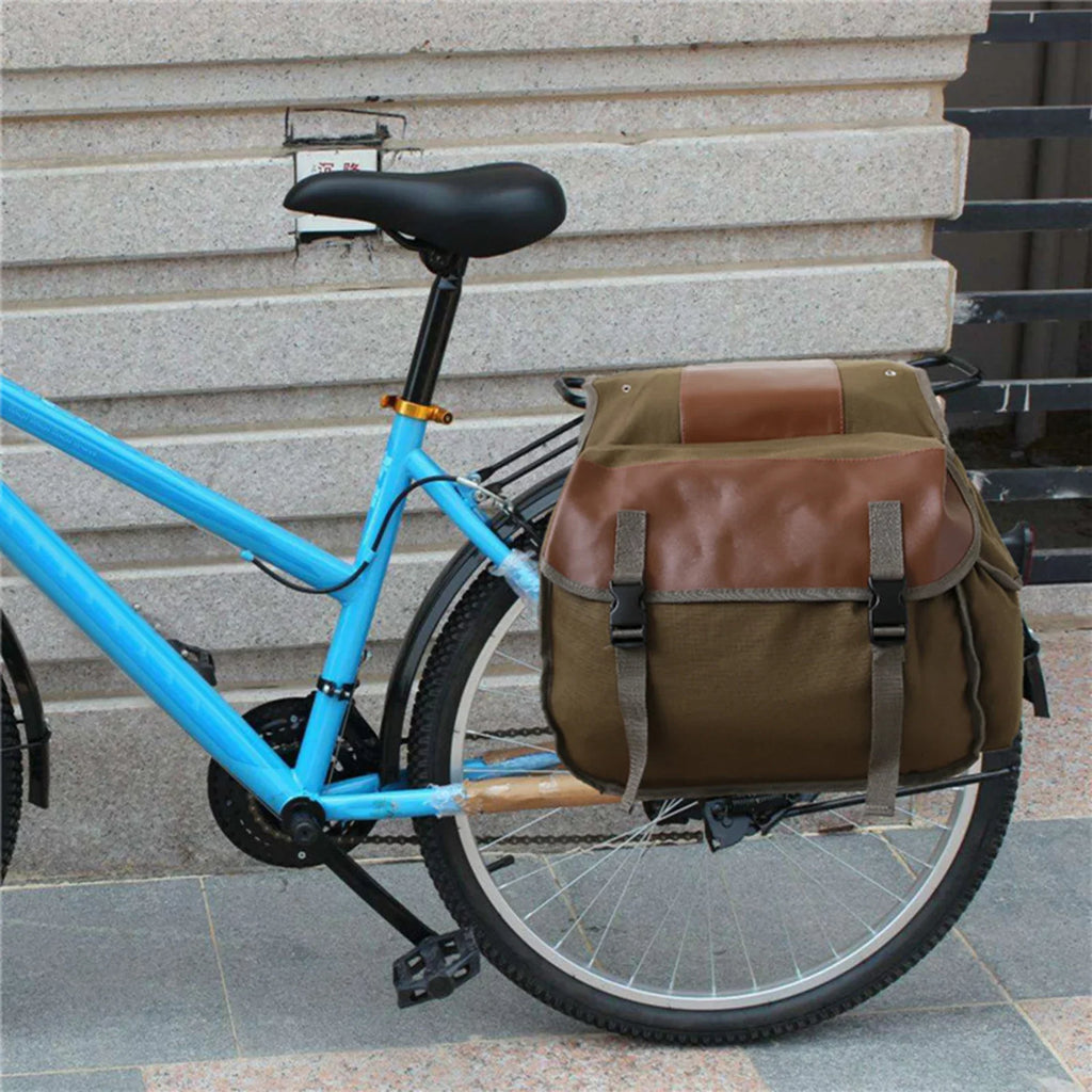 ametoys Motorbike Large Capacity Saddle Bag Motorcycle Riding Travel Canvas Waterproof Panniers Box Side Tools Bag Pouch for Motorbike
