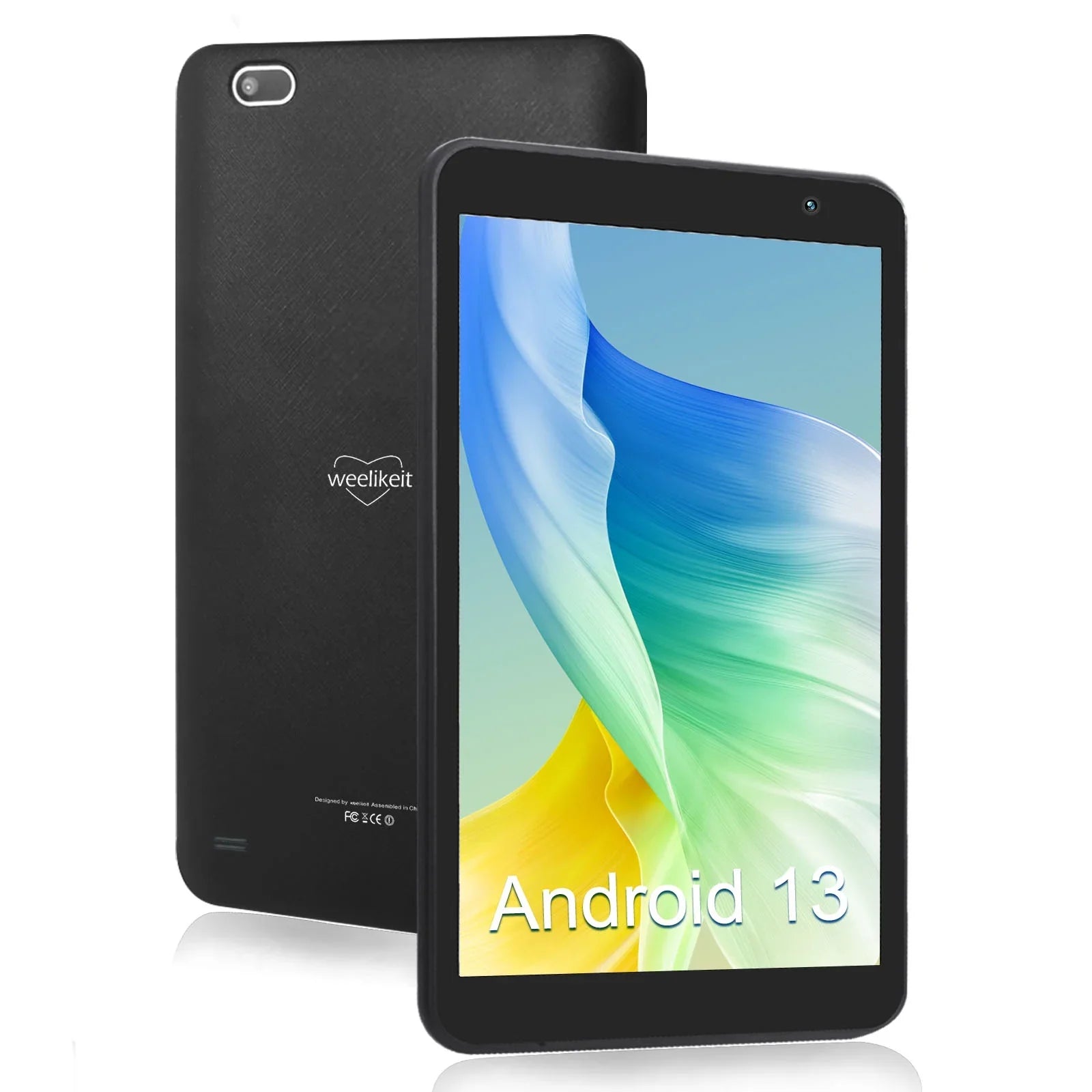 weelikeit Tablet 8 inch Android 13 Tablets with WiFi, Quad-Core Processor Tablet PC with 4(3+1)GB RAM 32GB ROM, 1280x800 IPS Display, Dual Camera, Bluetooth5.0(Black)