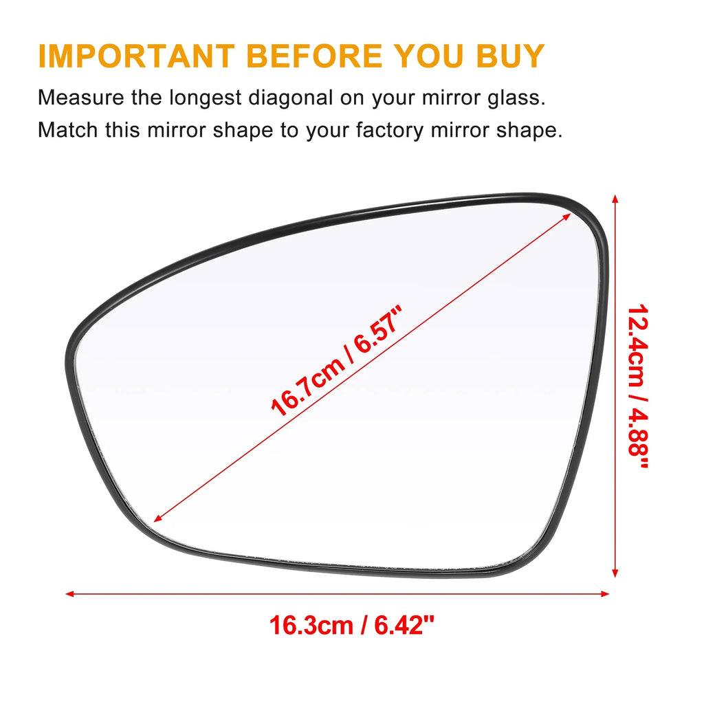 Car Vehicle Rearview Left Driver Side Heated Mirror Glass Replacement with Backing Plate for Nissan Sentra 2020 2021