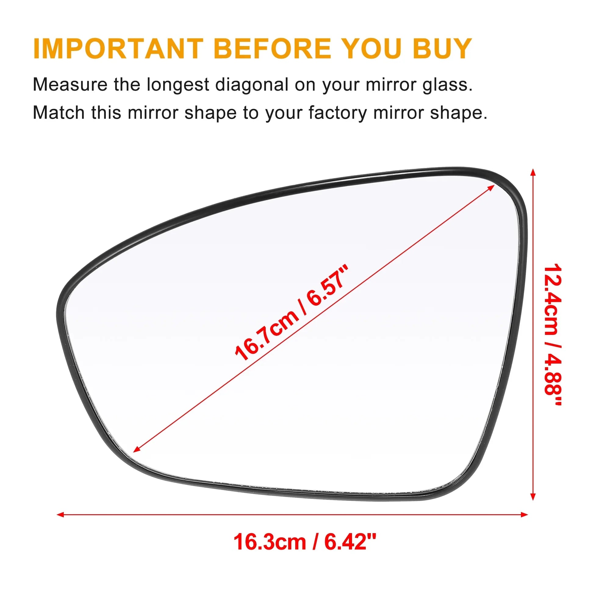 Car Vehicle Rearview Left Driver Side Heated Mirror Glass Replacement with Backing Plate for Nissan Sentra 2020 2021