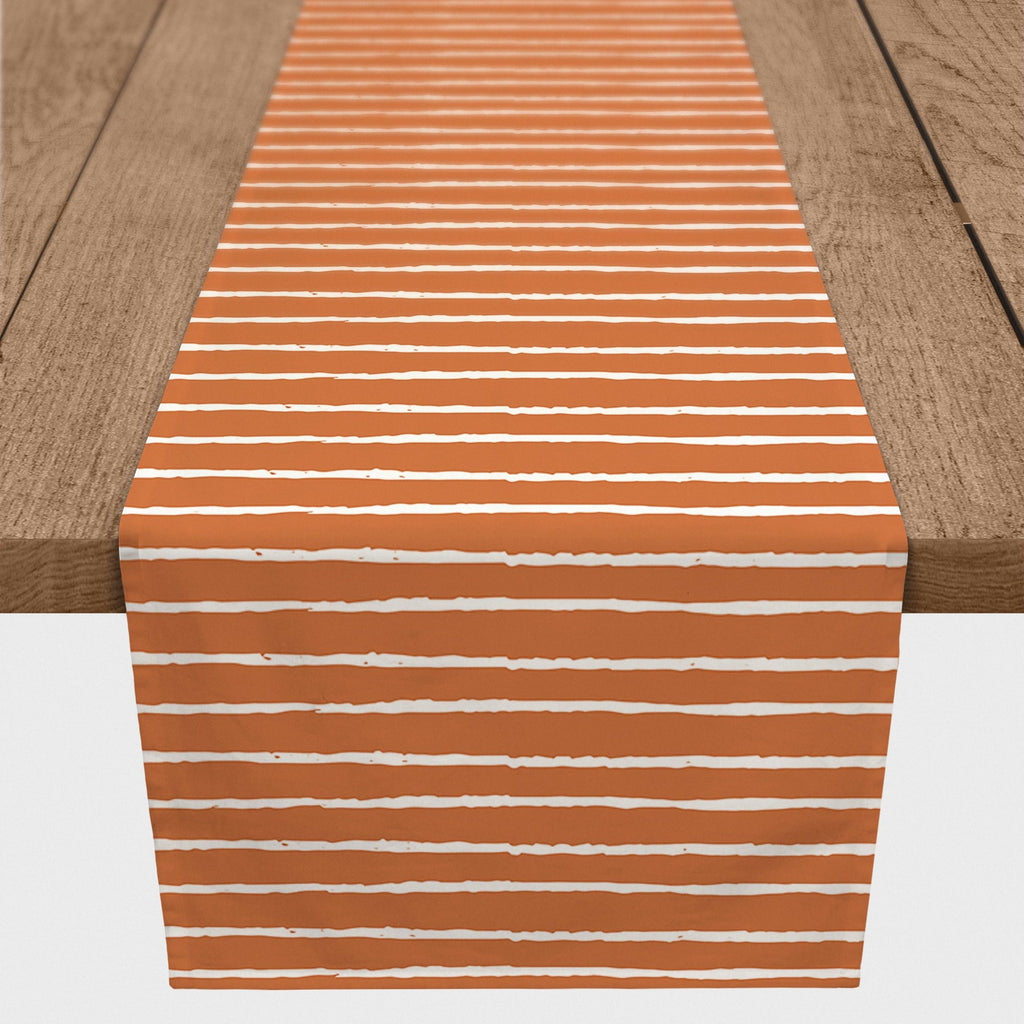 Creative Products Sketch Stripes Orange 16x90 Poly Twill Table Runner