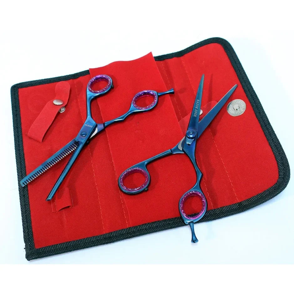Defender Blue Professional Razor Edge 2-piece Hair Cutting Scissors Set