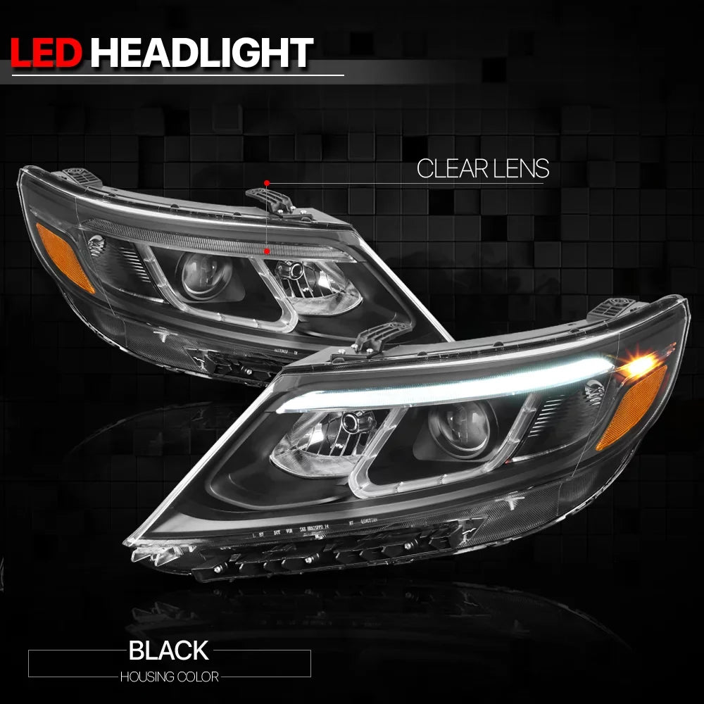 Black Housing Projector Headlight Amber Reflector for 14-15 Kia Sorento EX/SX