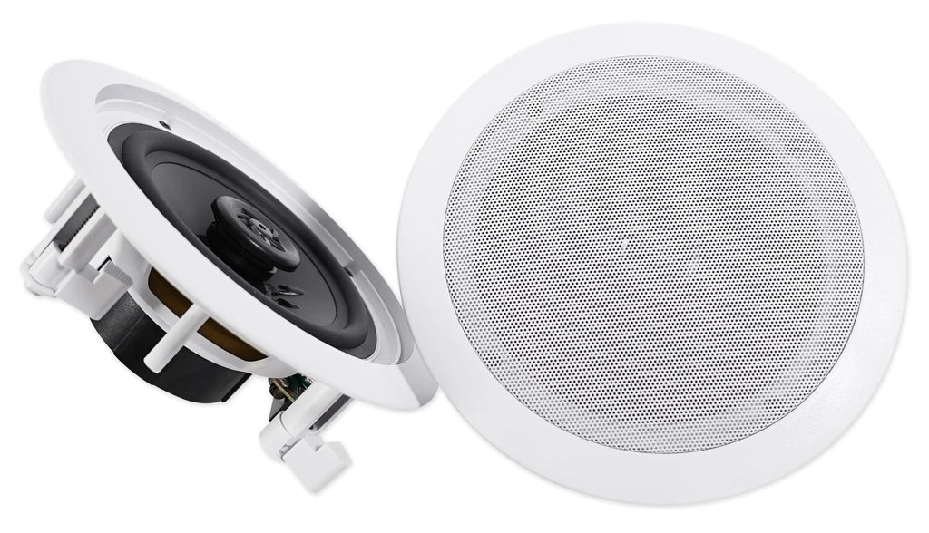 Rockville LED Tube Amp/Home Theater Receiver+(8) 6.5" White Ceiling Speakers