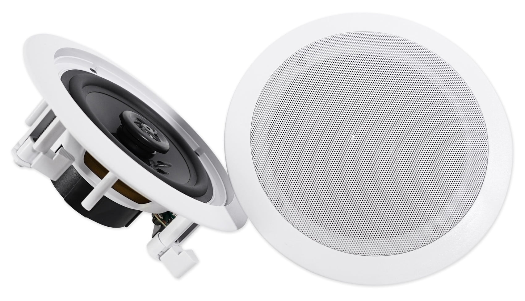 Rockville LED Tube Amp/Home Theater Receiver+(8) 6.5" White Ceiling Speakers