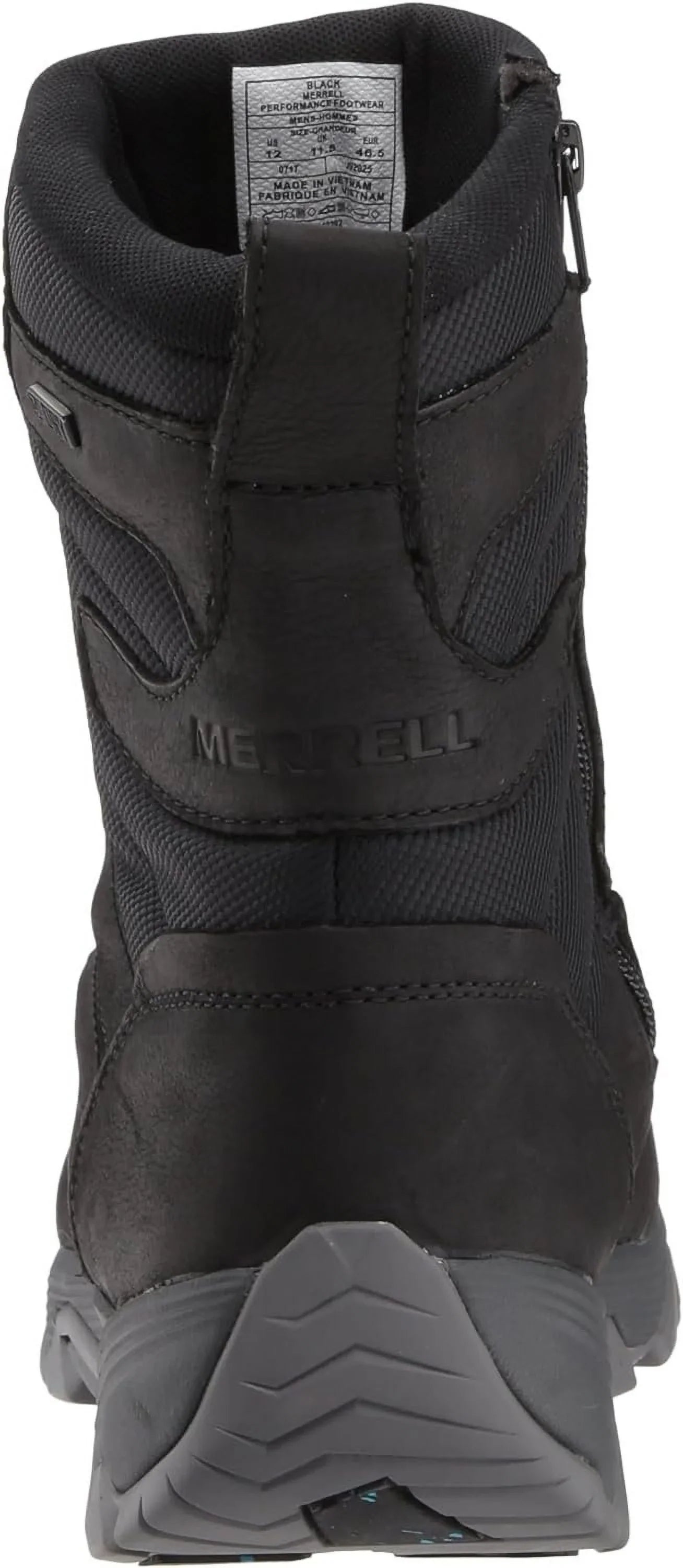Merrell Men's COLDPACK ICE+ 8" Zip Polar Waterproof Snow Boot, Black, 7 M US