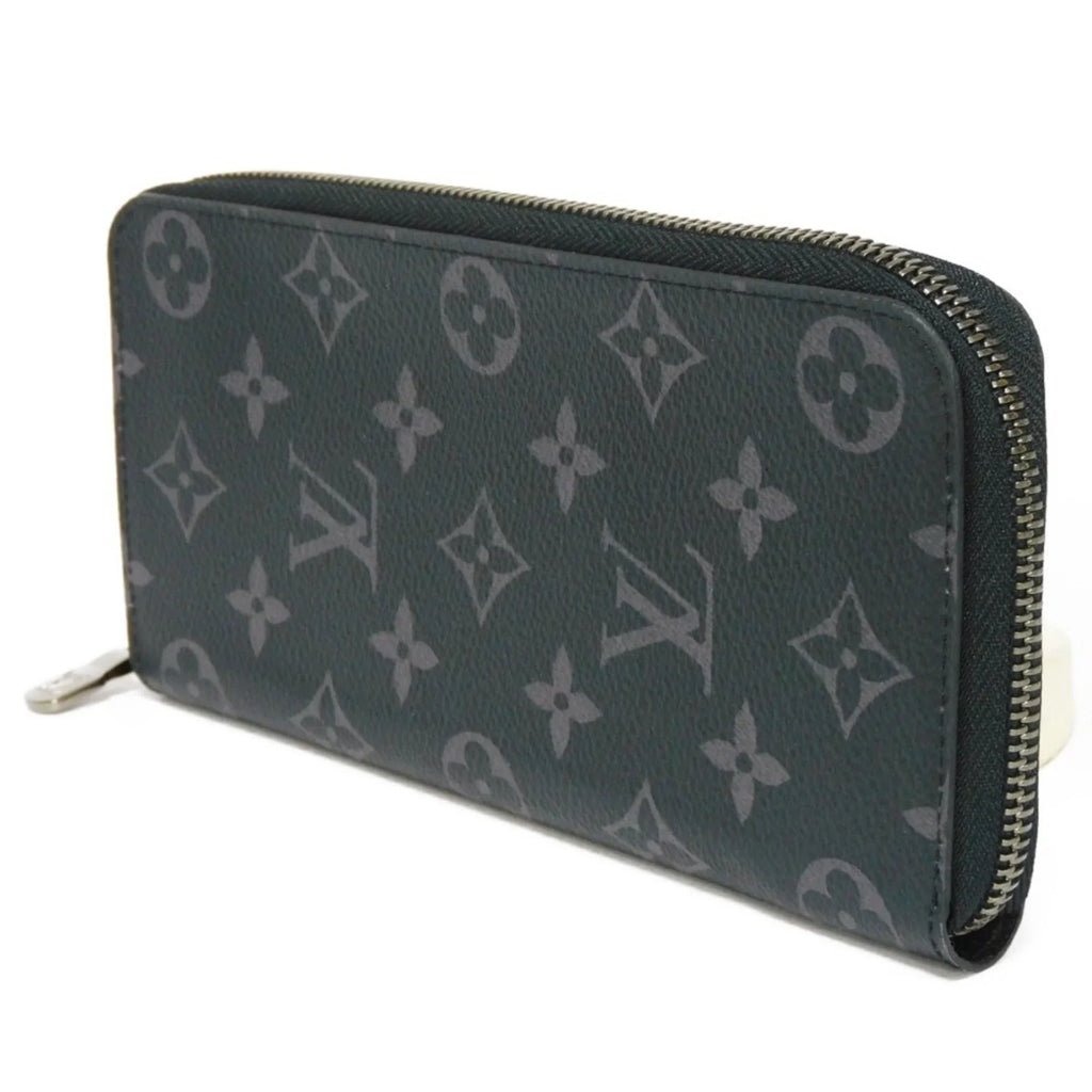 Pre-Owned LOUIS VUITTON Long Wallet Zippy Vertical LV Logo Round Zipper Monogram Eclipse Noir M62295 Men's Billfold (Good)