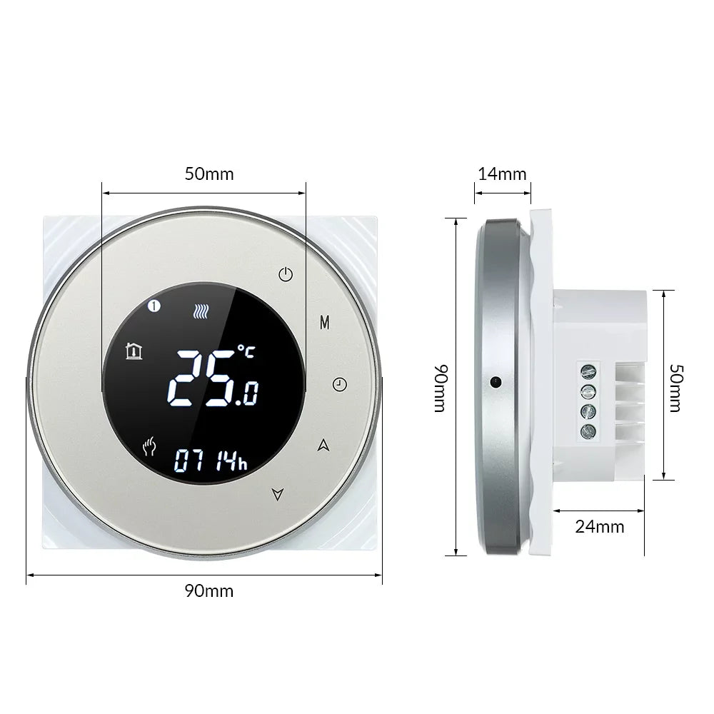 Programmable Gas Boiler Heating Dry Controller Touchscreen LCD with Backlight Voice Control Fitting with Echo/ HomeIFTTT