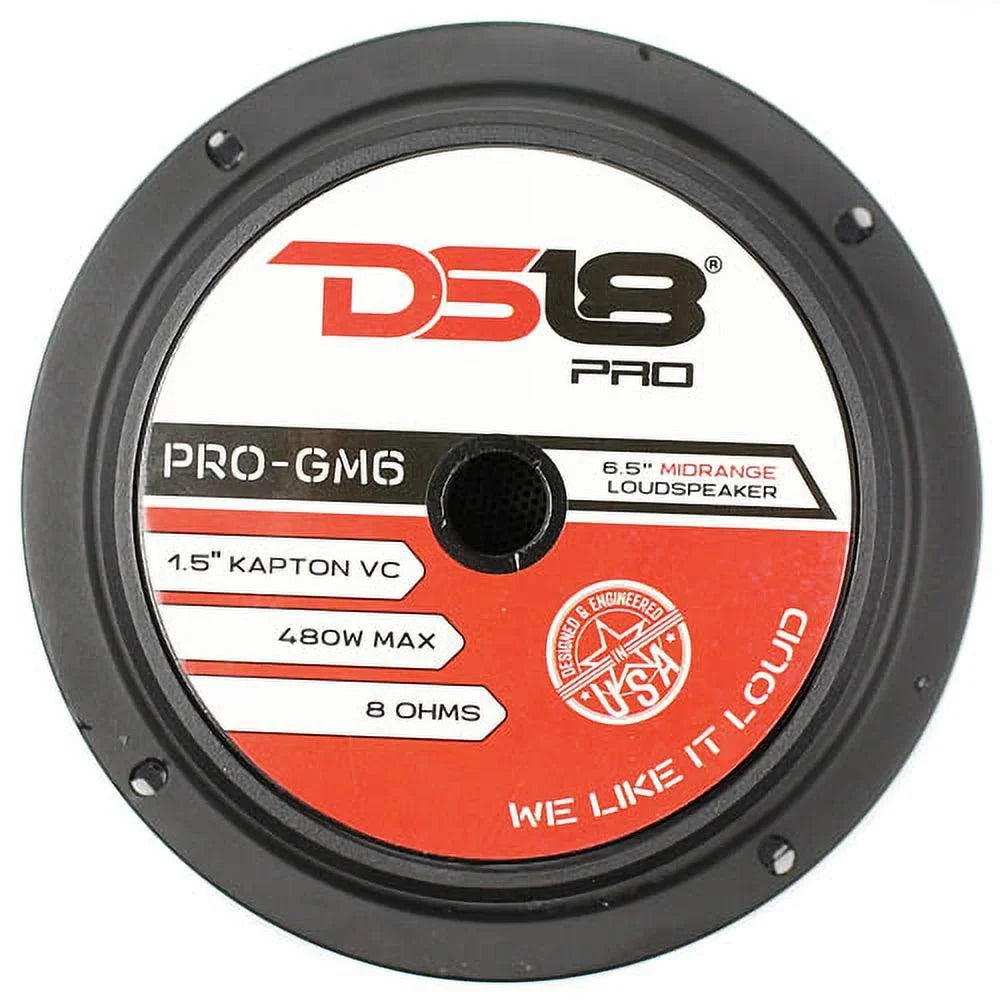 DS18 DS18-PRO-GM6 Pro GM 6.5" 480W 8 Ohm Mid Range Car/Truck Door Loudspeaker