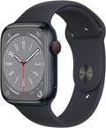 Restored Apple Watch Gen 8 Series 8 Cell 45mm Midnight Aluminum - Midnight Sport Band MNVJ3LL/A (Refurbished)