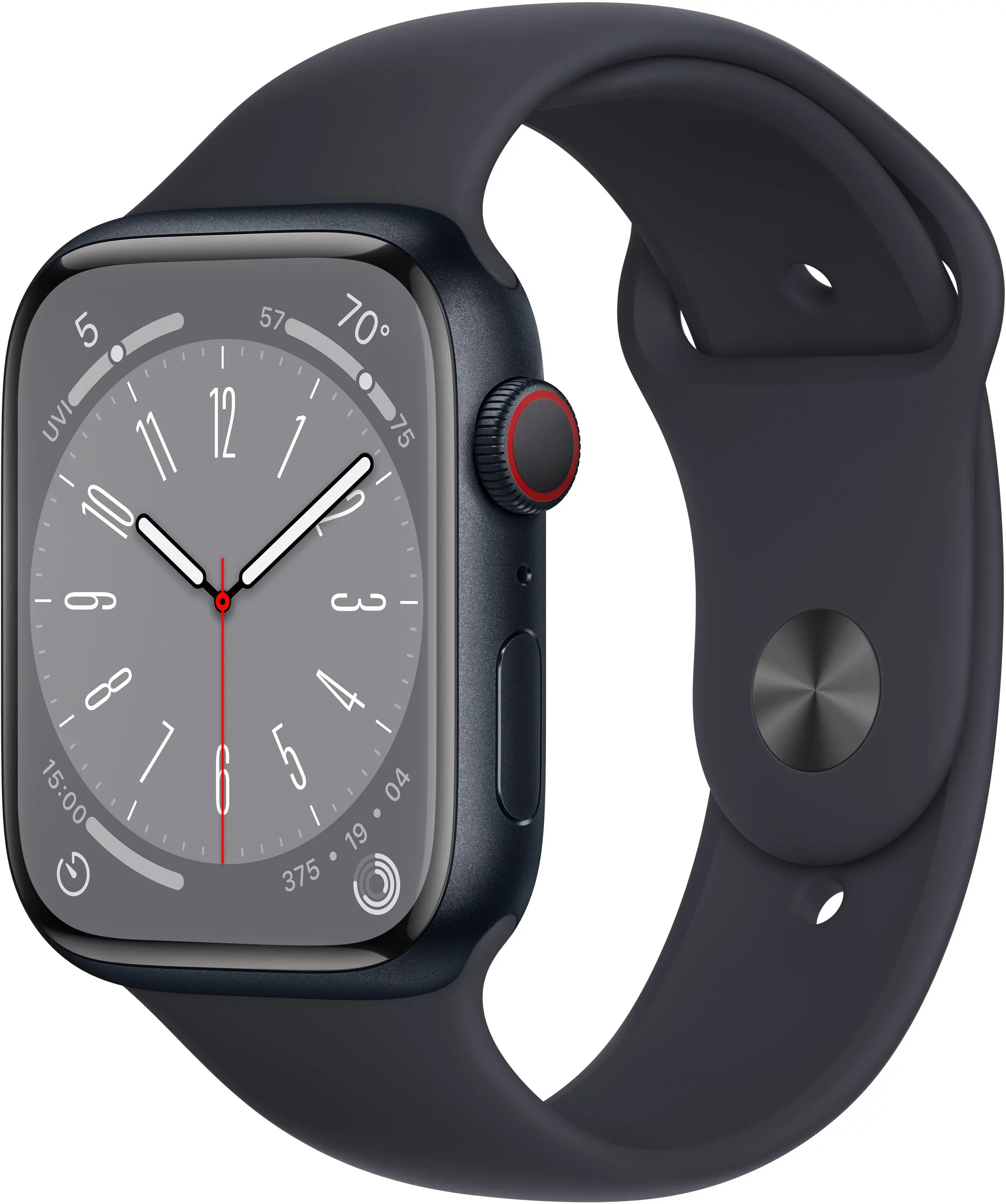 Restored Apple Watch Gen 8 Series 8 Cell 45mm Midnight Aluminum - Midnight Sport Band MNVJ3LL/A (Refurbished)