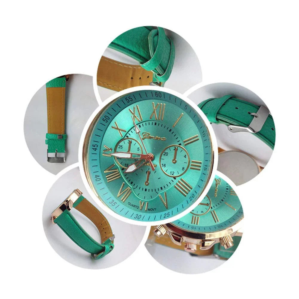 Weicam Wholesale Watches 10 Pack Fashion Ladies Women PU Leather Assorted Wrist Watch Set Roman Numerals Analog Quartz for Men Unisex Girls