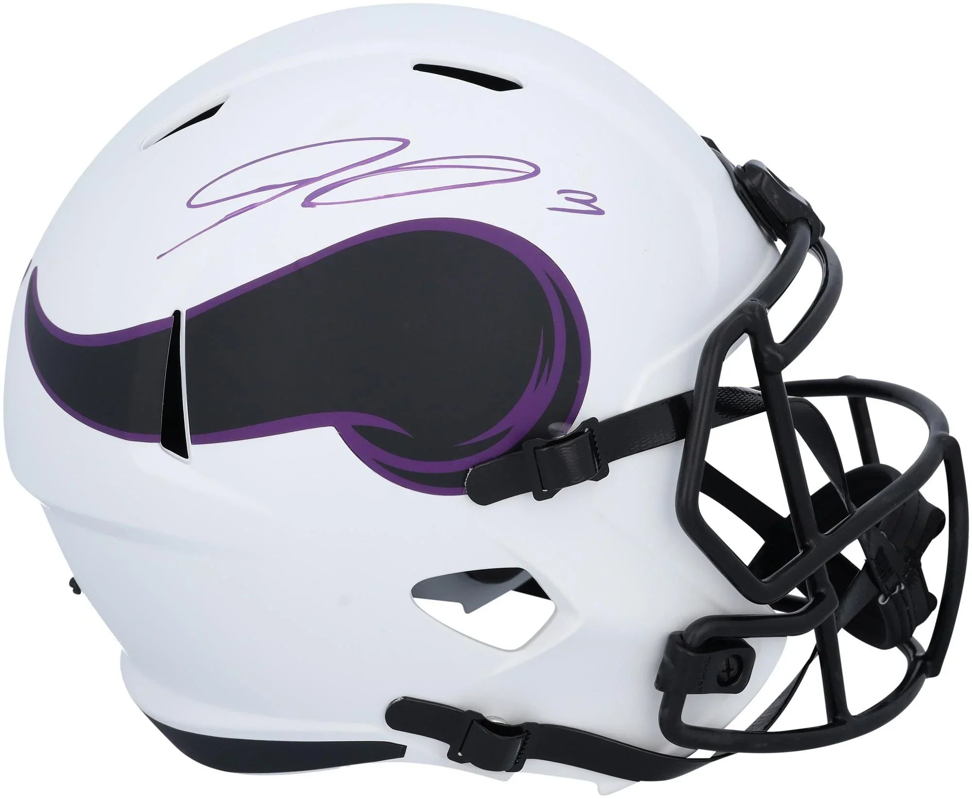 Jordan Addison Minnesota Vikings Autographed Riddell Lunar Eclipse Speed Replica Helmet - Fanatics Authentic Certified