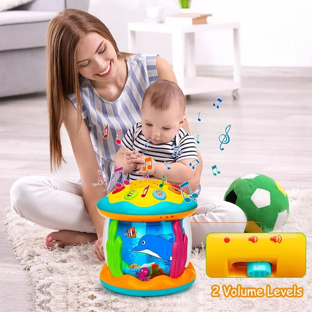 Baby Toys 6 to 12 Months - Musical Learning Infant Toys Ocean Rotating Star Light Projector - Crawling Toys for Baby 6+ Month Years Old Gift