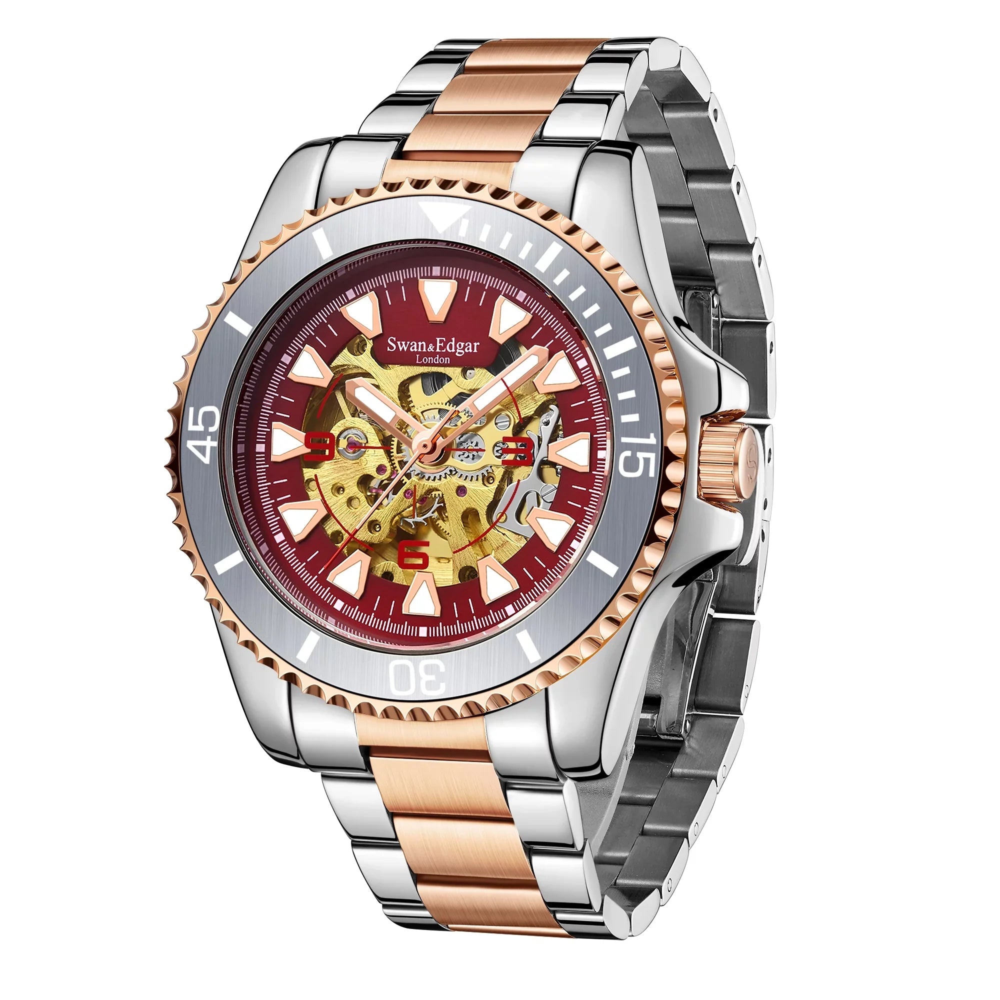 Limited Edition Swan & Edgar Hand Assembled Contemporary Skeleton Automatic - Two Tone
