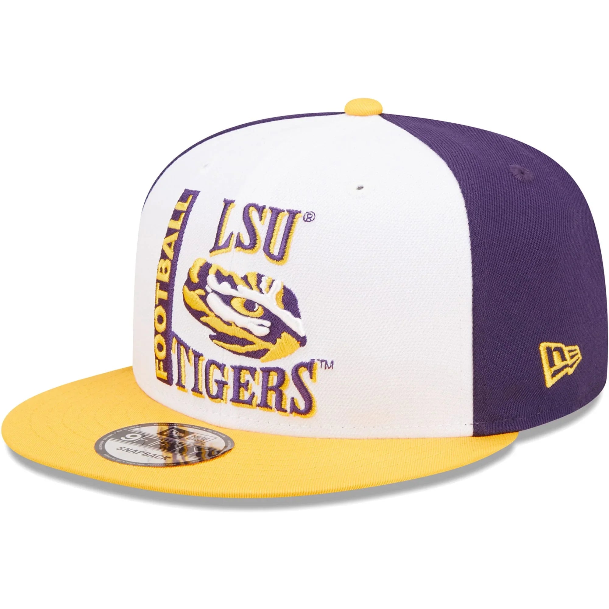 Men's New Era White/Purple LSU Tigers Retro Sport 9FIFTY Snapback Hat - OSFA