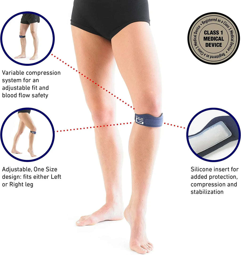 Neo G Patella Tendon Knee Strap – Knee Bands for Working Out, Running, Walking, Hiking, Jumpers Knee, Tendonitis, Crossfit, Gym, Patellar Tracking