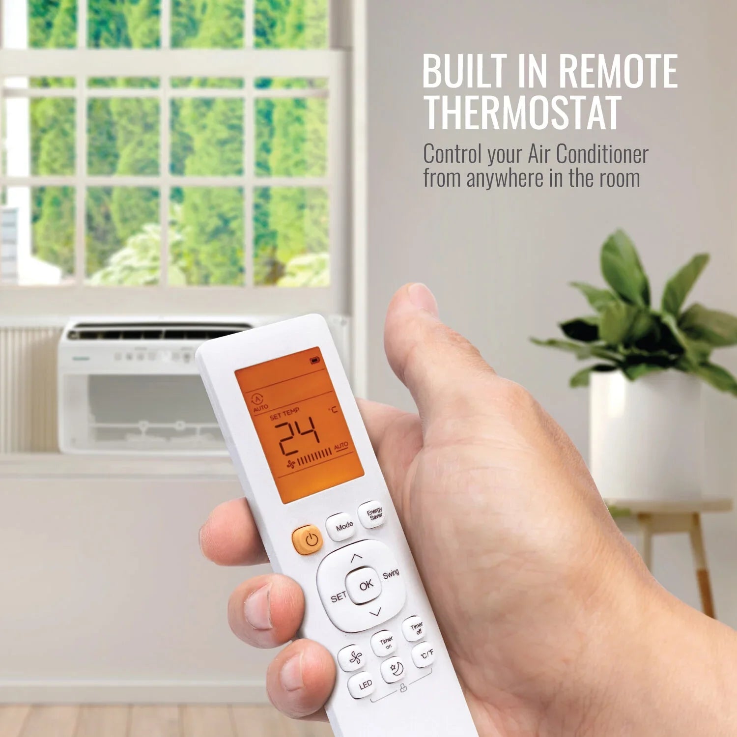Keystone 8,000 BTU Window Mounted Inverter Air Conditioner with Remote Control