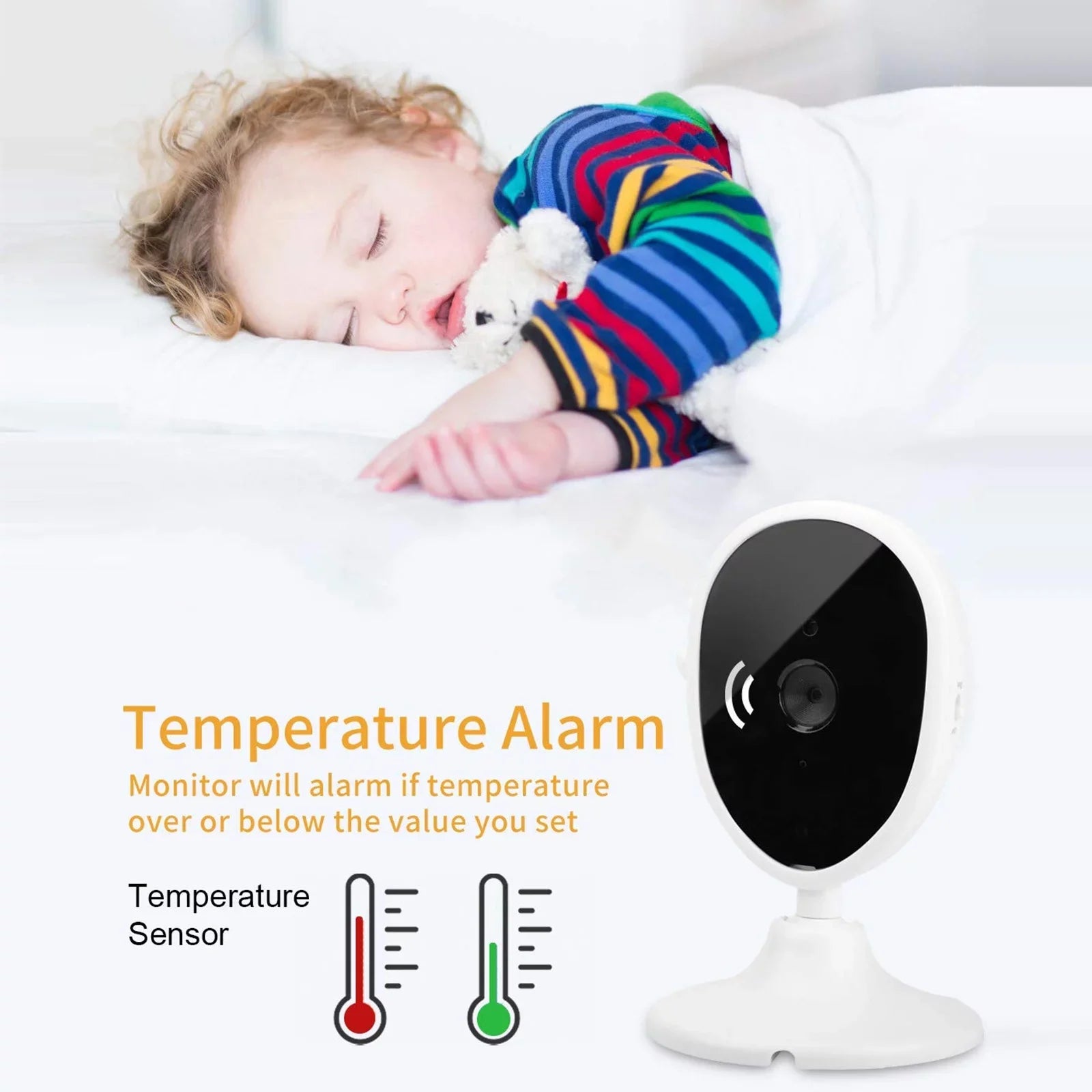Arealer Wireless Monitor Video Monitor for Monitor with 2.8 Inch TFT LCD Screen Room Detection IR Functions Built-in Lullabies