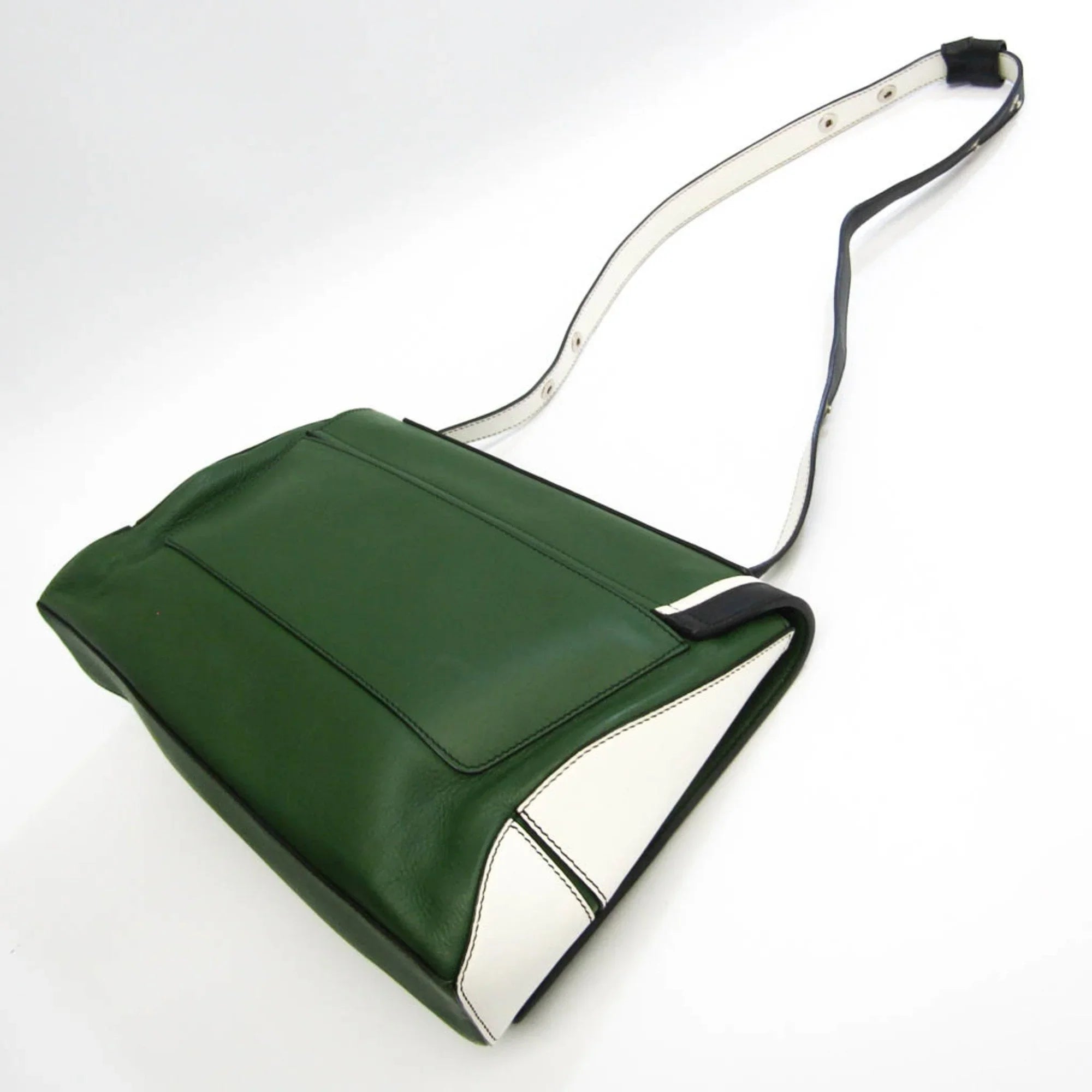 Pre-Owned Emilio Pucci Logo Mark 61BC15 Women,Men Leather Shoulder Bag Black,Green,White (Good)