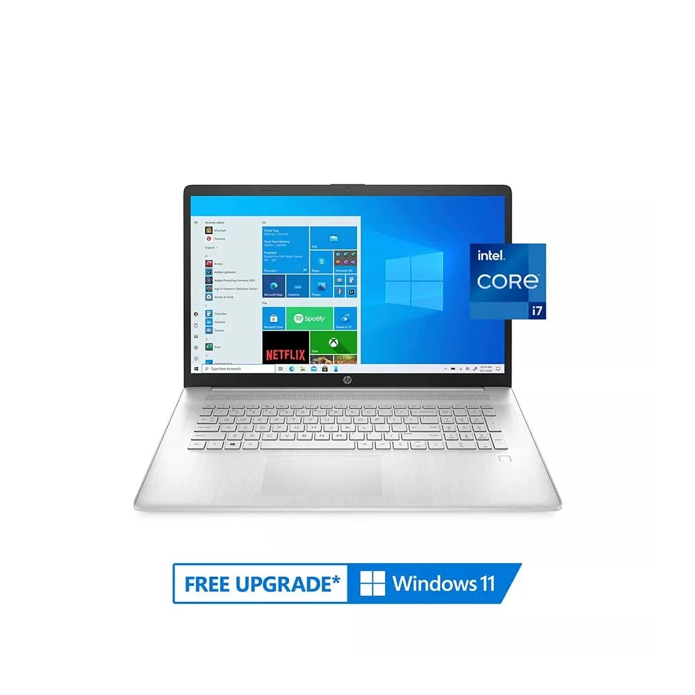 HP 2021 17.3" FHD IPS Laptop Computer, 11th Generation Intel Core i7-1165G7, 64GB RAM, 2TB PCIe SSD, Backlit Keyboard, Intel Iris Xe Graphics, HD Webcam, HD Audio, Windows OS, Silver, 32GB USB Card