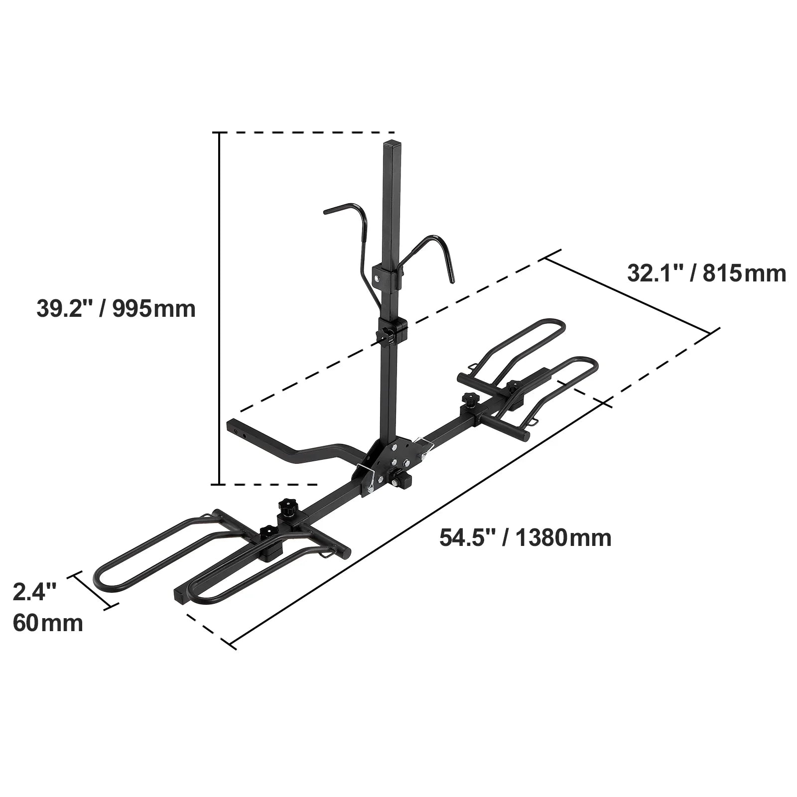 SKYSHALO Hitch Mount Folding Carrier Car Truck SUV 1.25"/2" Receiver 2-Bike Rack