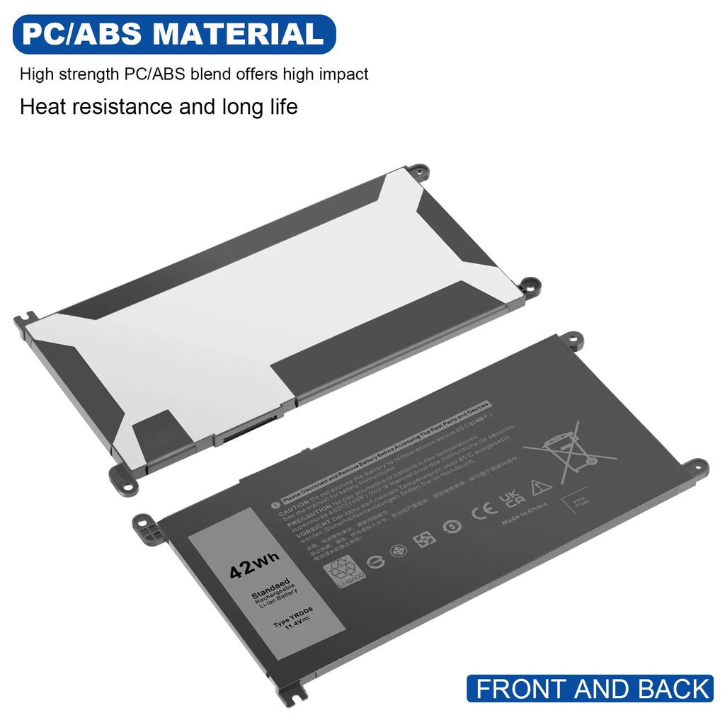 For Dell Inspiron 14 5481 5482 5485 5491 2-in-1 3-Cell 42Wh Laptop Battery YRDD6