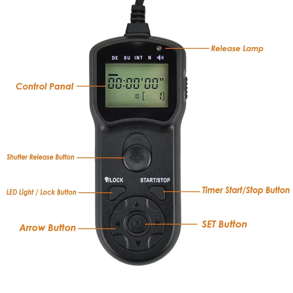 JJC TM-F2 Intervalometer LCD Timer Remote for Sony A7 II III A7R II III IV A7S II III A7M2K A9 A9II RX1R II RX10 RX10 II III RX100II RX100III RX100M4 RX100M5 RX100M5A RX100M6 RX100M7 A3000 A3500 A5000