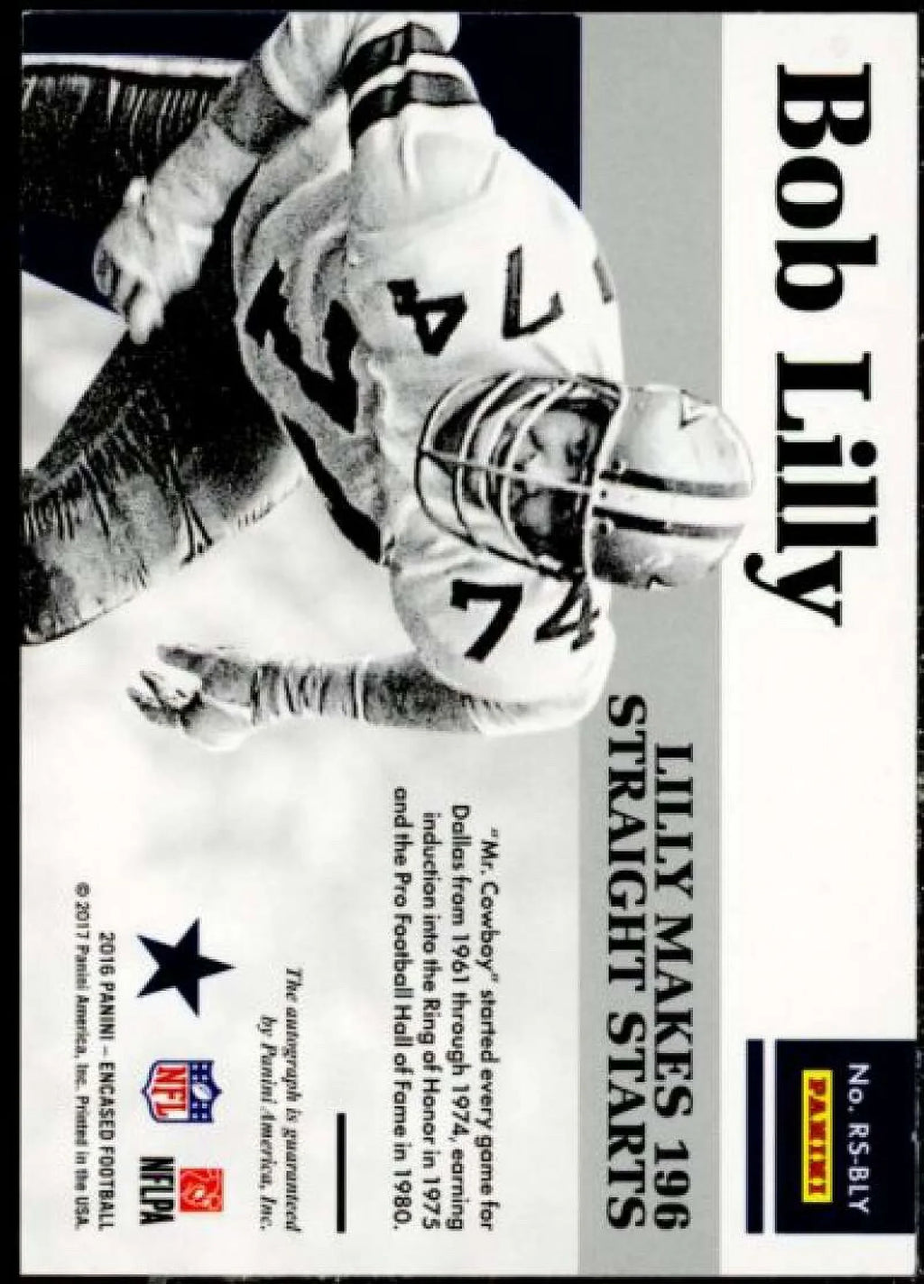 Bob Lilly Card 2016 Panini Encased Reserve Signatures #16