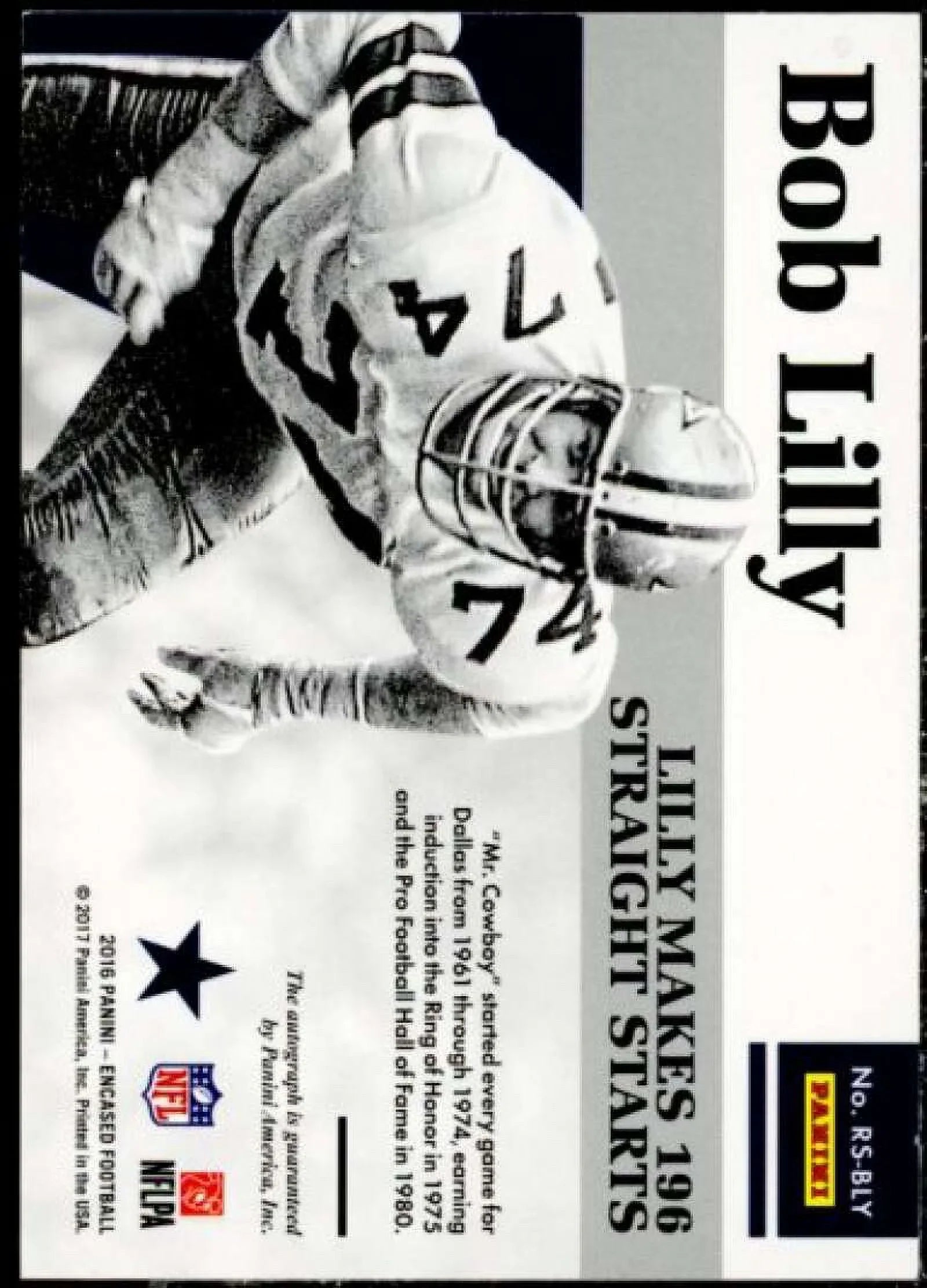 Bob Lilly Card 2016 Panini Encased Reserve Signatures #16