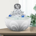 Desktop Water Fountain, Teahouse Desktop White Crystal Lotus Fountain Ornament Flowing Water Decor Office Waterfall Tabletop Fountain