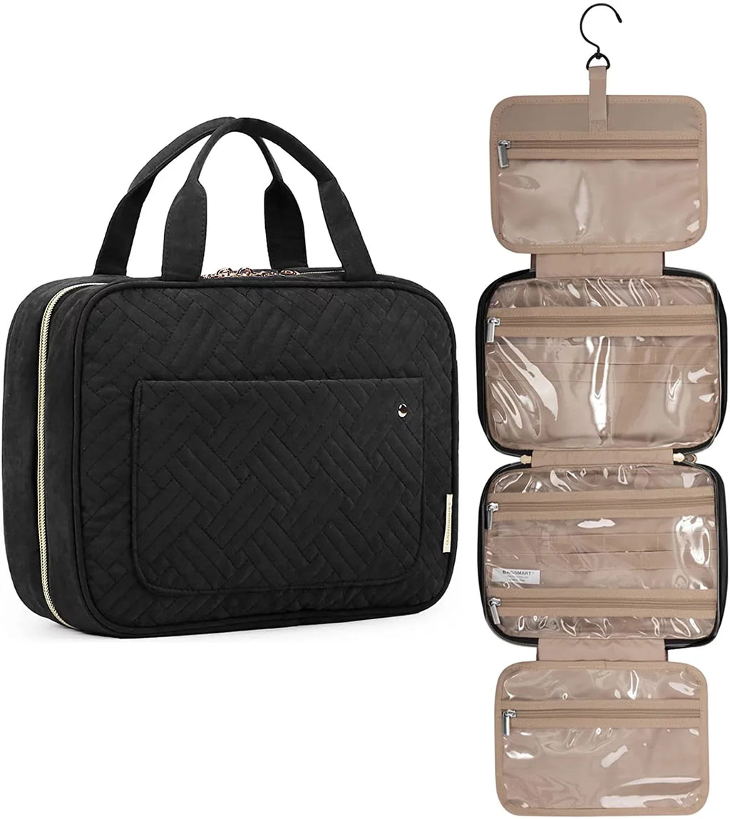 Toiletry Bag Travel Bag with Hanging Hook, Impervious Makeup Cosmetic Bag Travel Organizer for Accessories, Shampoo, Full Sized Container, Toiletries