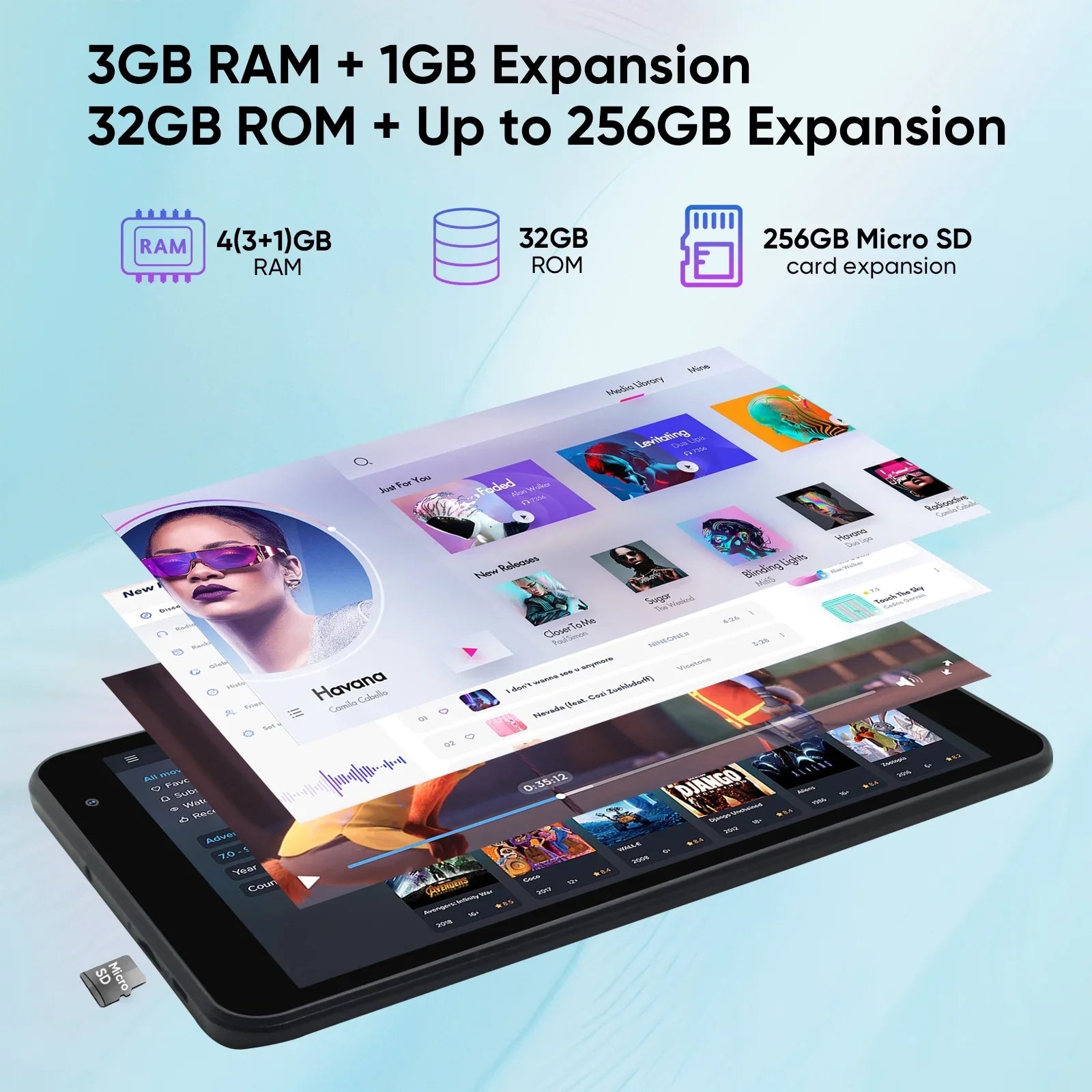 weelikeit Tablet 8 inch Android 13 Tablets with WiFi, Quad-Core Processor Tablet PC with 4(3+1)GB RAM 32GB ROM, 1280x800 IPS Display, Dual Camera, Bluetooth5.0(Black)