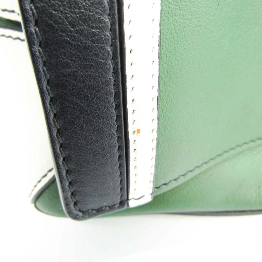 Pre-Owned Emilio Pucci Logo Mark 61BC15 Women,Men Leather Shoulder Bag Black,Green,White (Good)