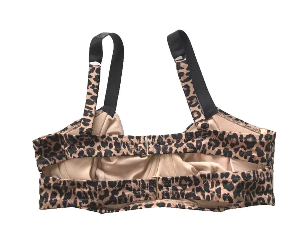 Victoria’s Secret Swim Bikini Top Shine Strap Animal Print Wicked Size 38D NWT