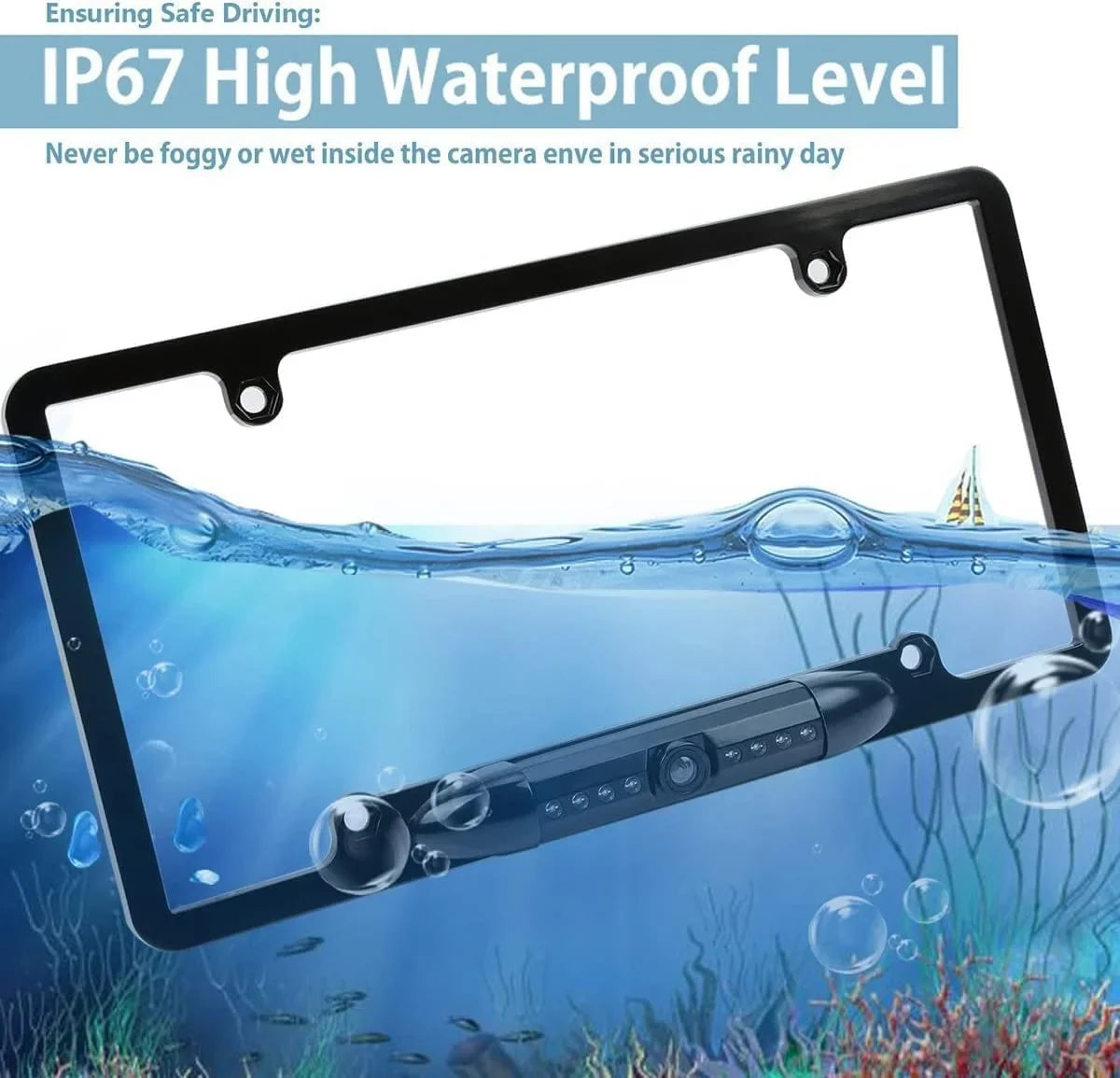 CAM108 Backup Camera License Plate HD Night Vision Rear View 170° Angle Waterproof Suitable with Pioneer Car Radio DMH-100BT DMH-WT8600NEX DMH-160BT DMH1770NEX AVH-120BT AVH-210EX AVH-2550NEX